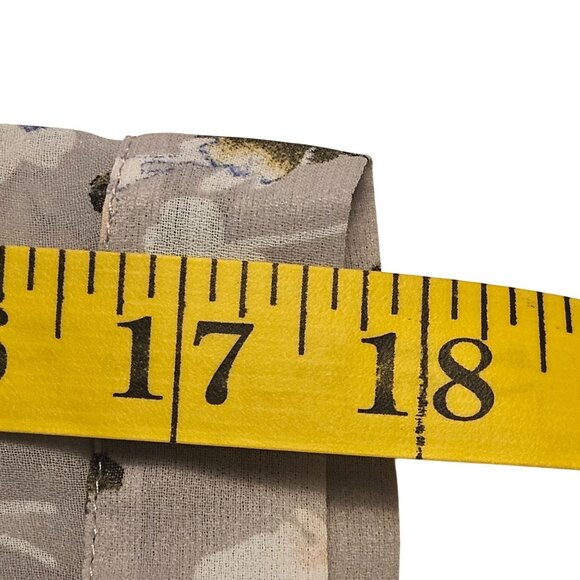 Loft Women's Floral Button-Up Blouse Gray M Cottagecore Clean Girl Light Layers - Picture 11 of 13